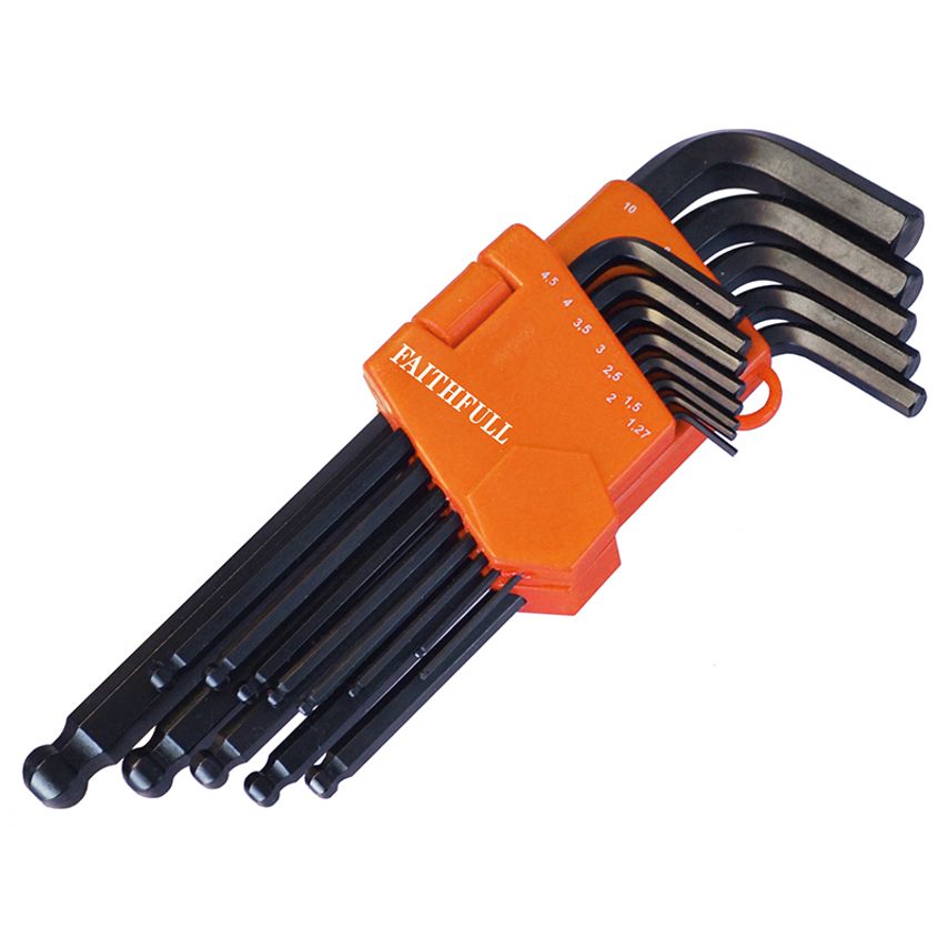 Metric Ball End Long Arm Hexagon Key Set, 13 Piece FAIHKS13MLB