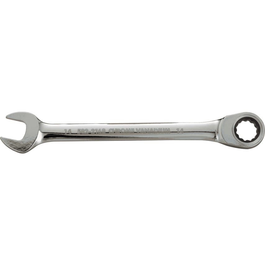 Metric Combination Ratchet Spanner, Fixed Head, 21mm