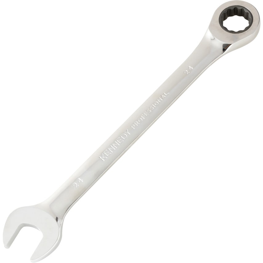Metric Combination Ratchet Spanner, Fixed Head, 24mm