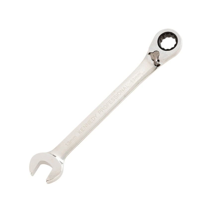 Metric Combination Ratchet Spanner, Fixed Head, Reversible, 10mm