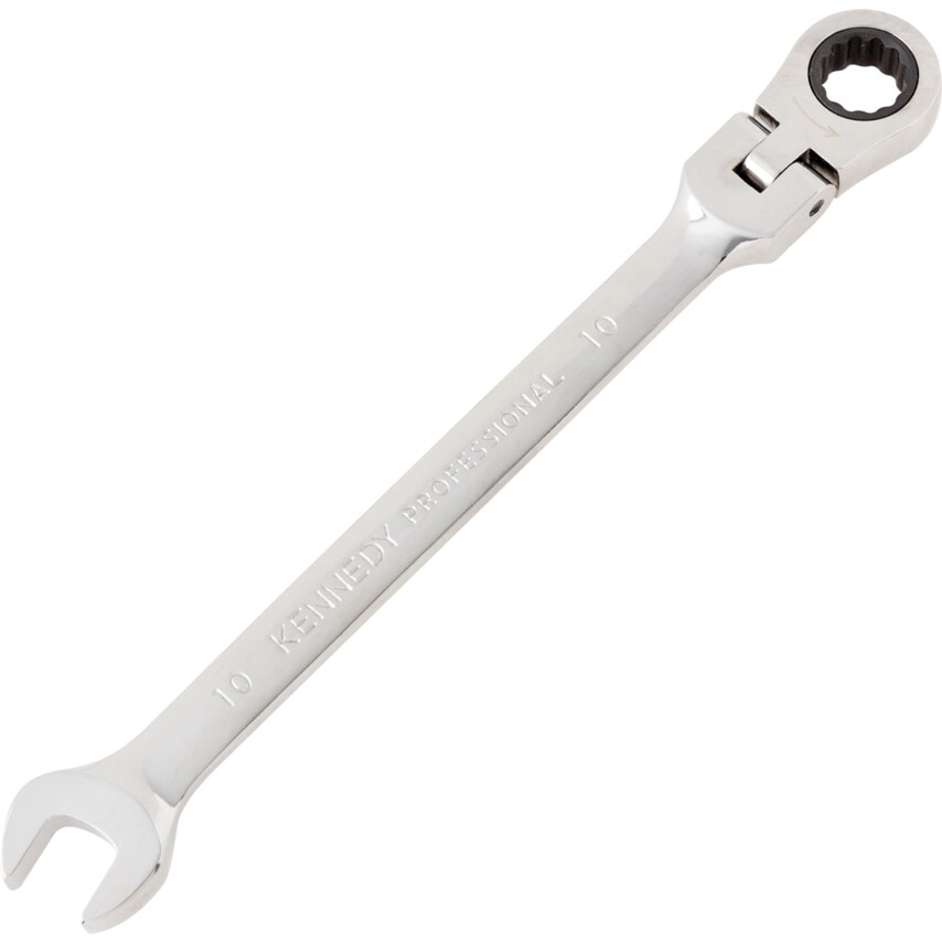 Metric Combination Ratchet Spanner, Flexible Head, 10mm