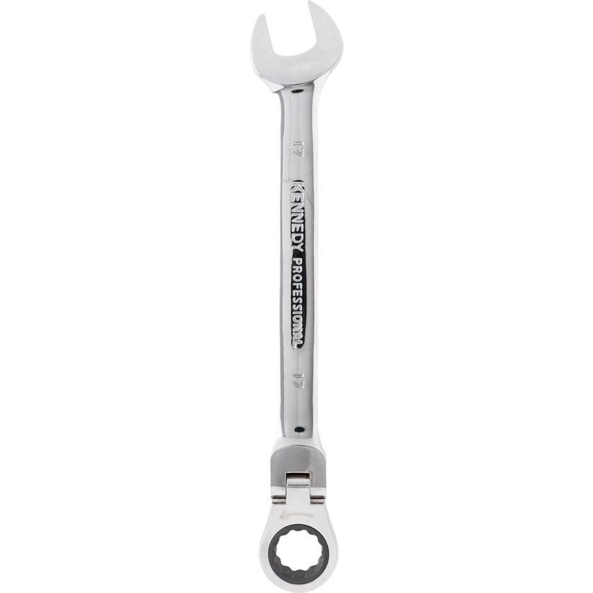 Metric Combination Ratchet Spanner, Flexible Head, 17mm