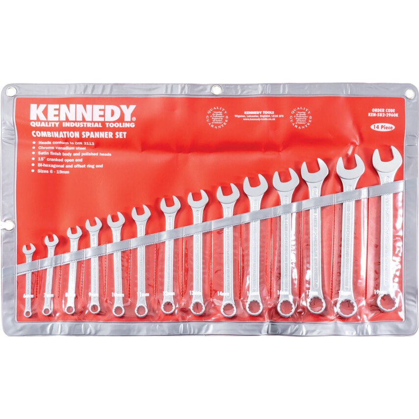 Metric Combination Spanner Set, 6 - 19mm, Set of 14