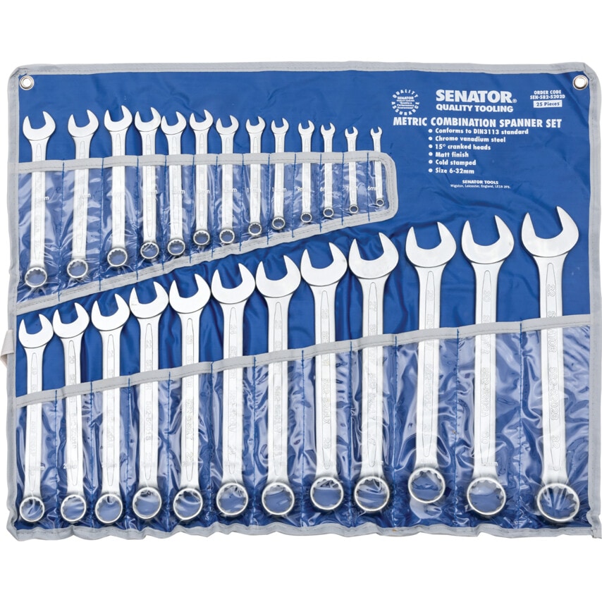 Metric Combination Spanner Set, 6 - 32mm, Set of 25