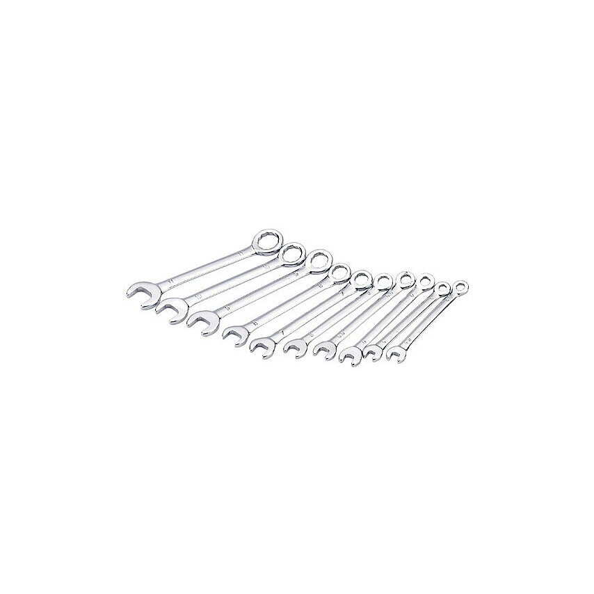 Metric Combination Spanner Set, Drop Forged Carbon Steel, Set of 10