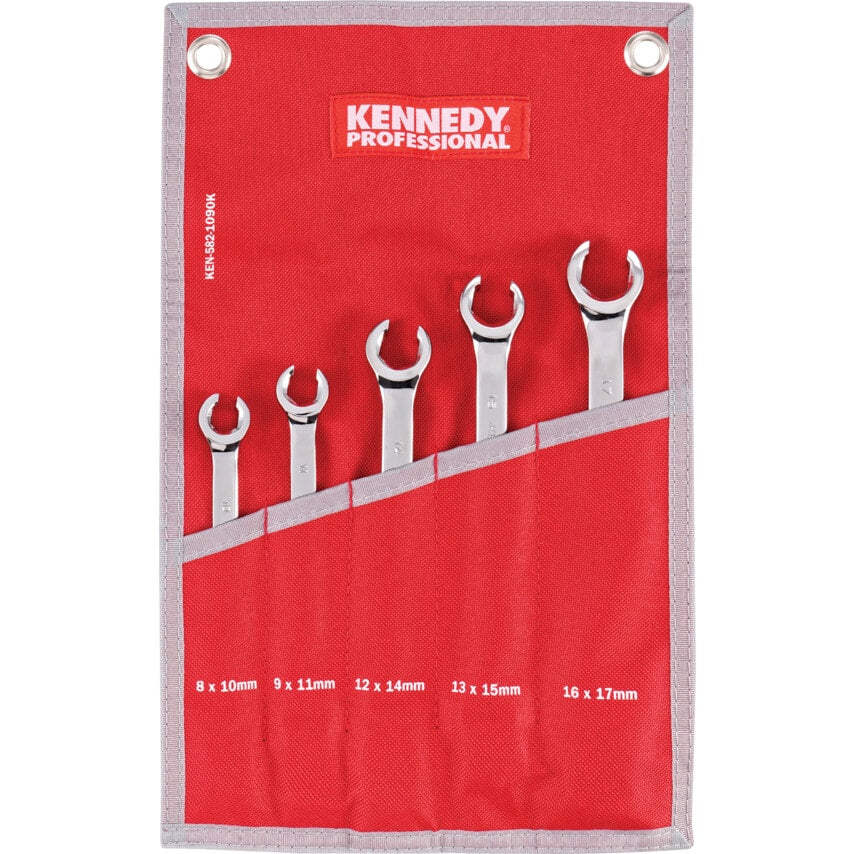 Metric Flare Nut Spanner Set, 8 - 17mm, Set of 5