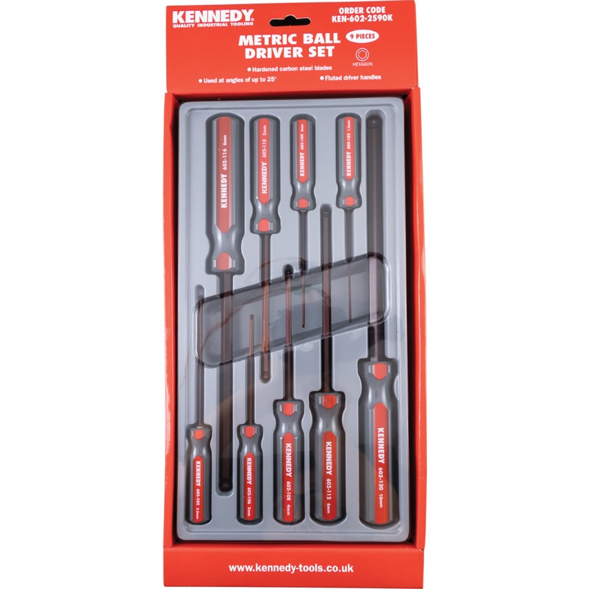 Metric Hexagon Ball Driver Set (9 Piece)