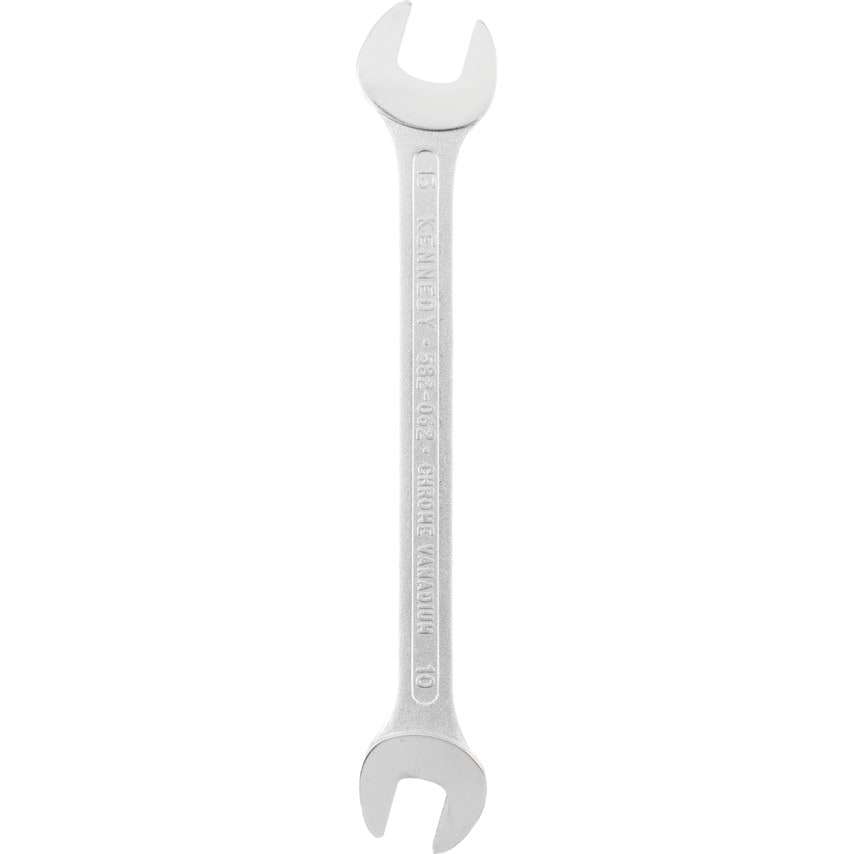 Metric Open Ended Spanner, Double End, Chrome Vanadium Steel, 10mm x 13mm