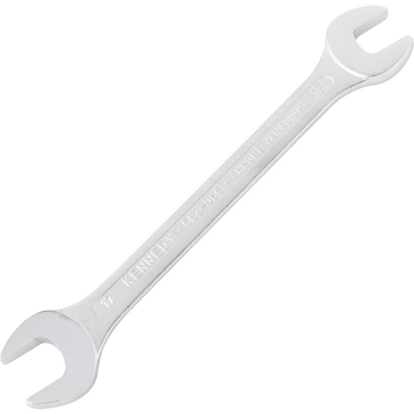 Metric Open Ended Spanner, Double End, Chrome Vanadium Steel, 13mm x 17mm