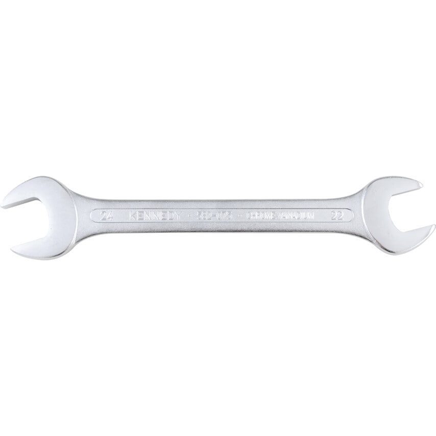 Metric Open Ended Spanner, Double End, Chrome Vanadium Steel, 22mm x 24mm