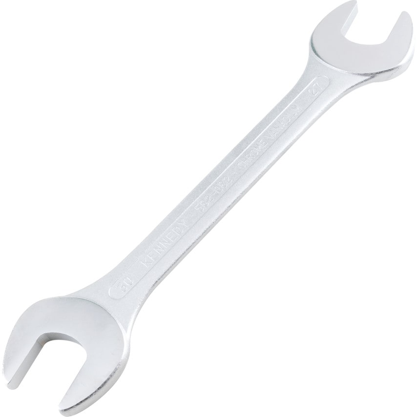 Metric Open Ended Spanner, Double End, Chrome Vanadium Steel, 27mm x 30mm