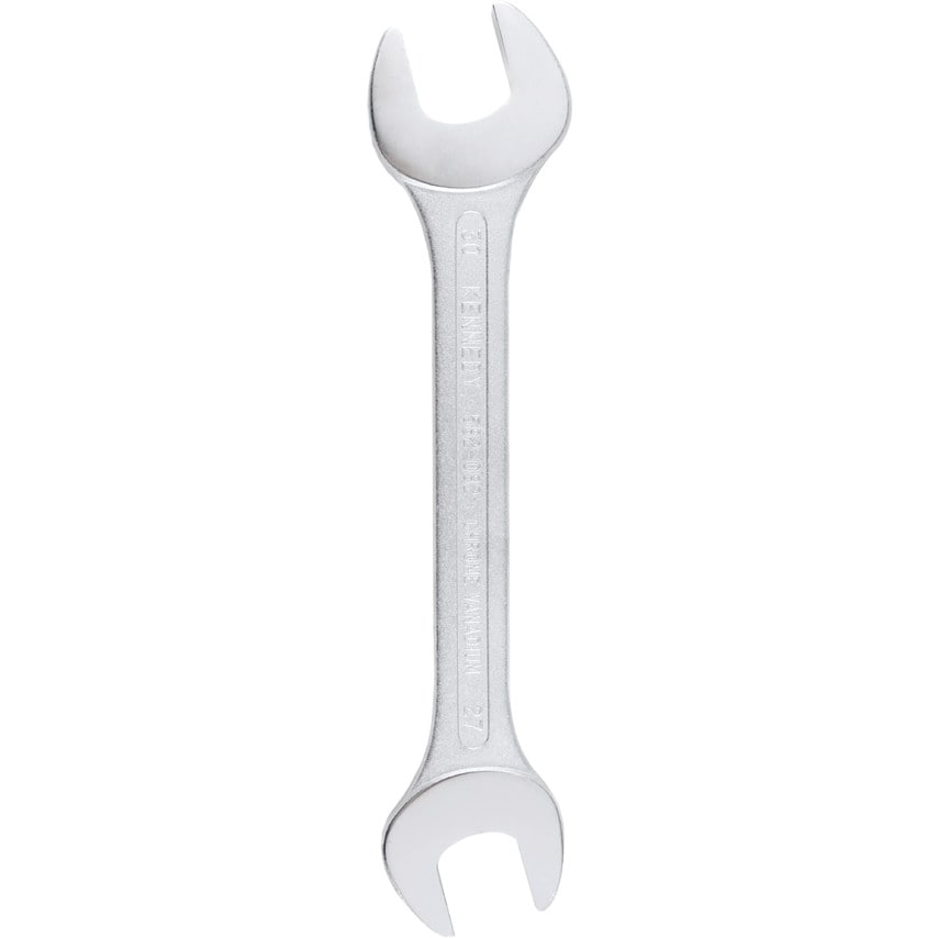 Metric Open Ended Spanner, Double End, Chrome Vanadium Steel, 27mm x 30mm