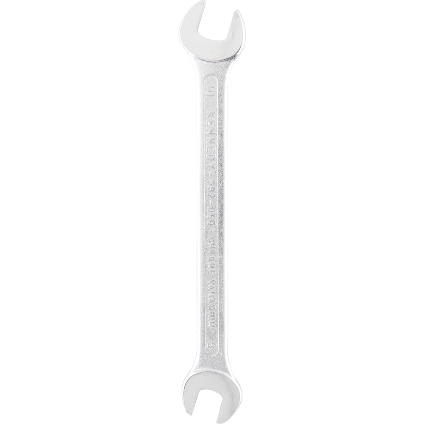 Metric Open Ended Spanner, Double End, Chrome Vanadium Steel, 8mm x 10mm