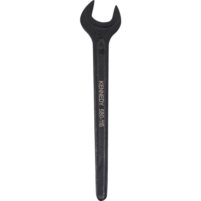 Metric Open Ended Spanner, Single End, Vanadium Steel, 15mm