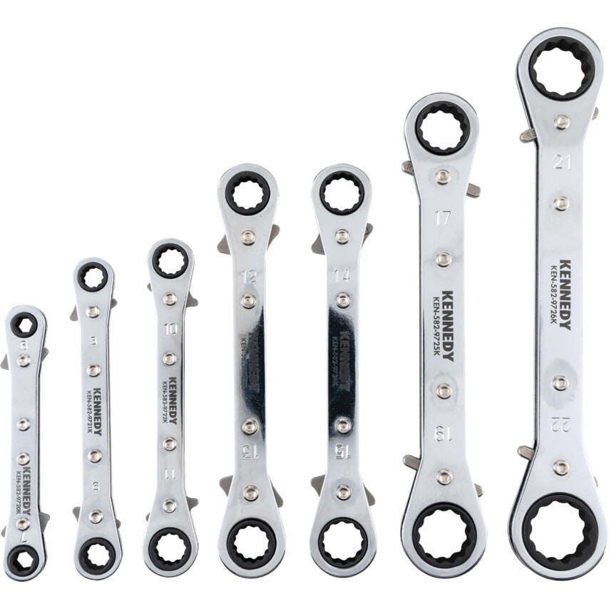 Metric Ratchet Spanner Set, 6 - 22mm, Set of 7