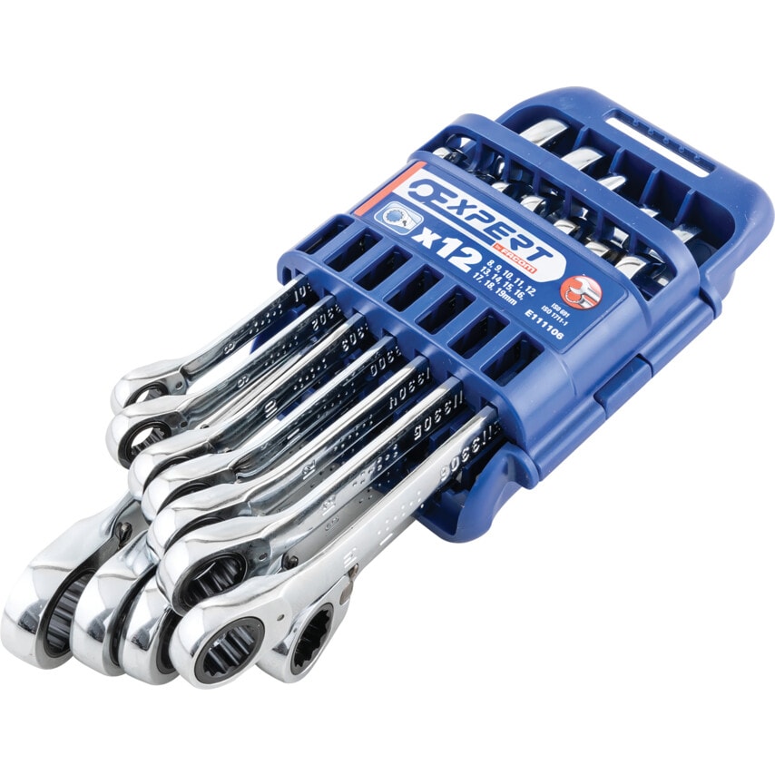 Metric Ratchet Spanner Set, 8 - 19mm, Set of 12