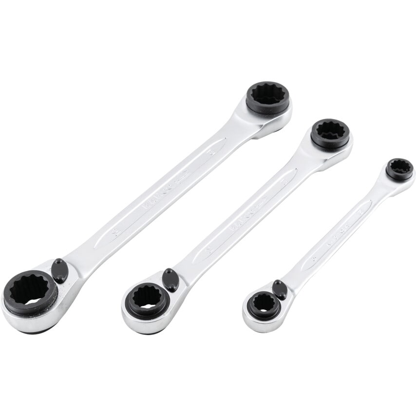 Metric Ratchet Spanner Set, 8 - 19mm, Set of 3