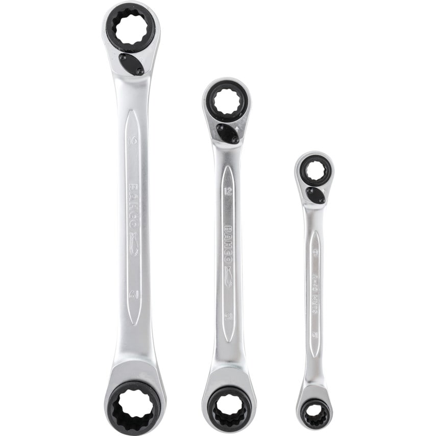 Metric Ratchet Spanner Set, 8 - 19mm, Set of 3