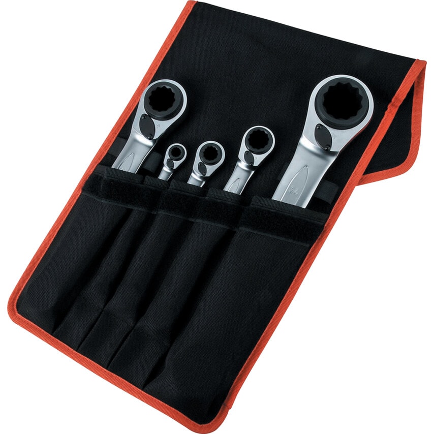 Metric Ratchet Spanner Set, 8 - 36mm, Set of 5
