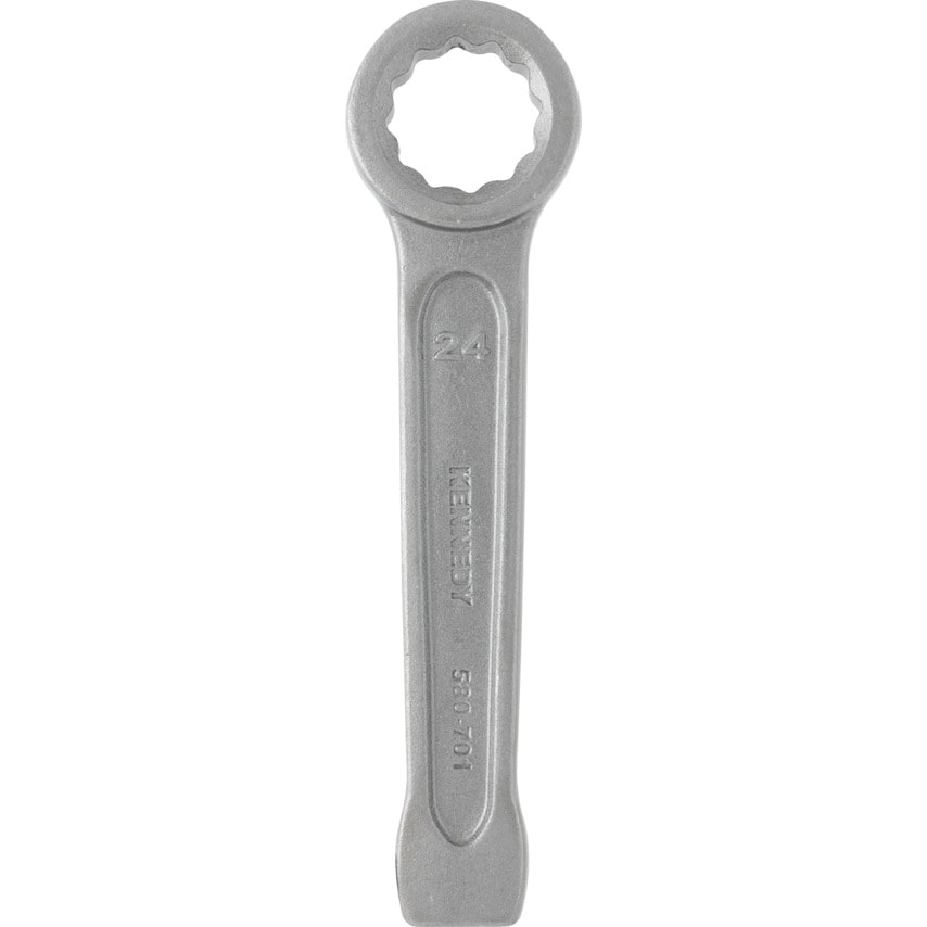 Metric Ring Slogging Spanner, Chrome Satin Hardened Steel, 24mm