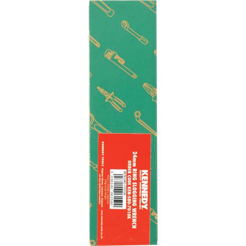 Metric Ring Slogging Spanner, Chrome Satin Hardened Steel, 24mm