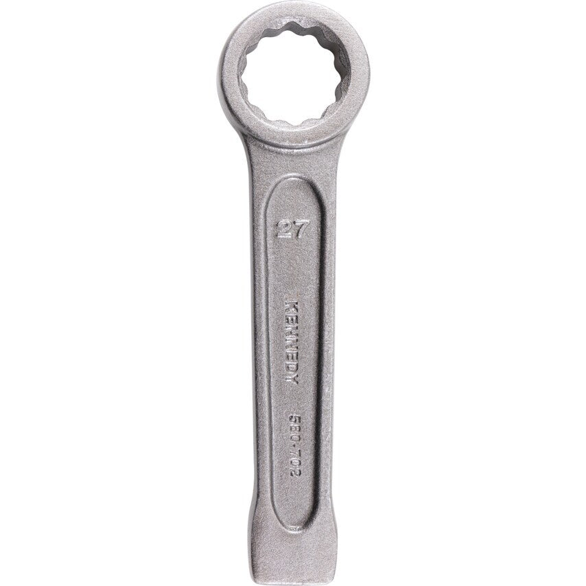 Metric Ring Slogging Spanner, Chrome Satin Hardened Steel, 27mm