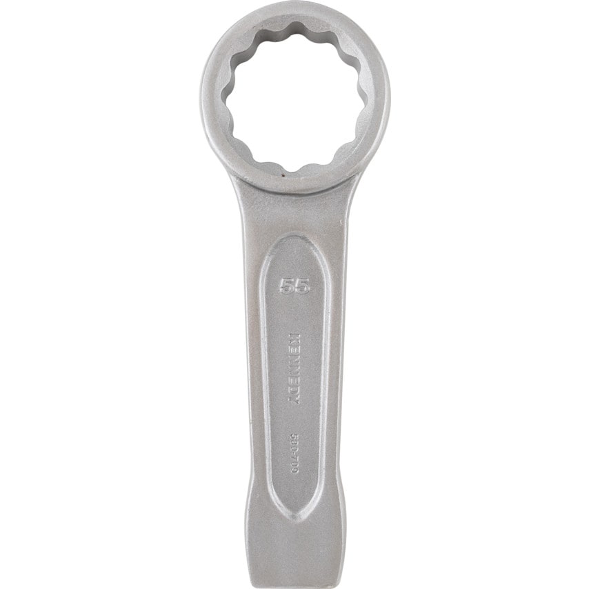 Metric Ring Slogging Spanner, Chrome Satin Hardened Steel, 55mm