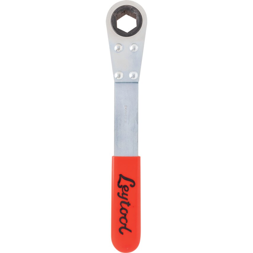 Metric Single End Ring Ratchet Spanner, Carbon Steel, 6 Points, 24mm