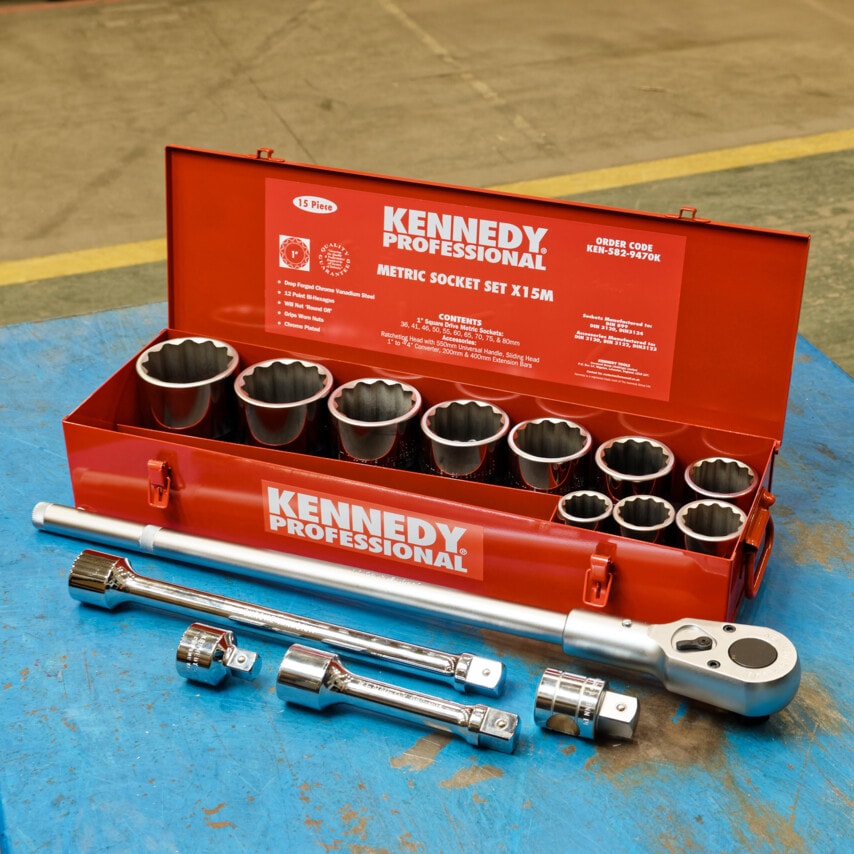 Metric Socket Set15 Piece 1" Square Drive