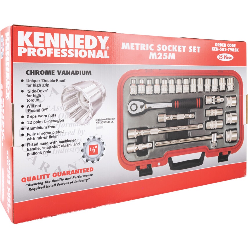 Metric Socket Set25 Piece 1/2" Square Drive