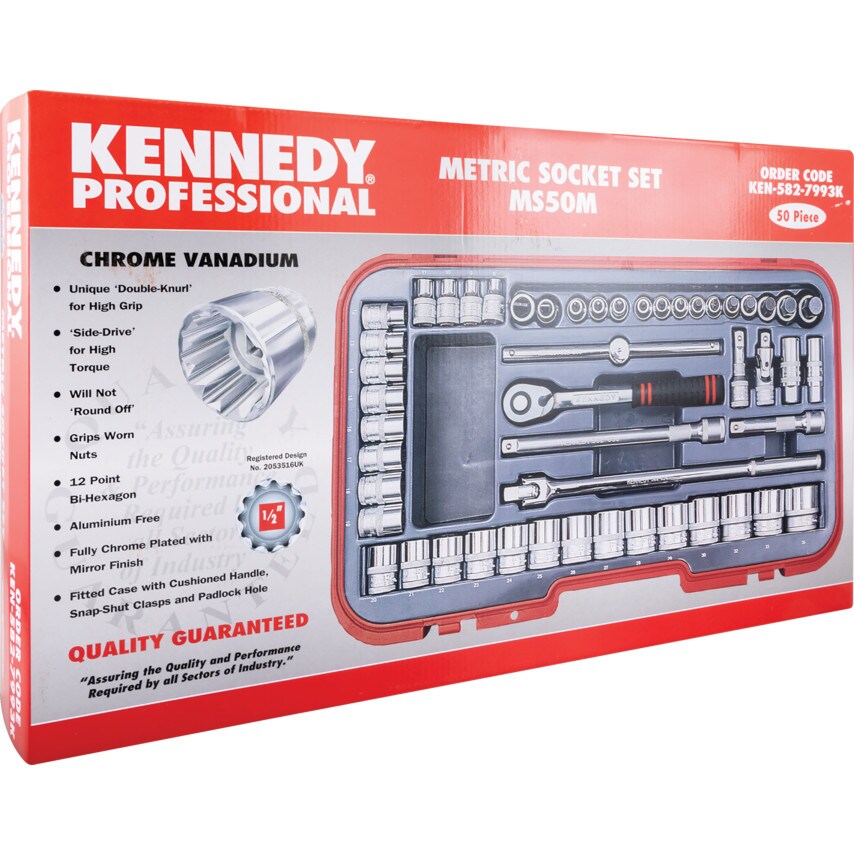 Metric Socket Set50 Piece 1/2" Square Drive