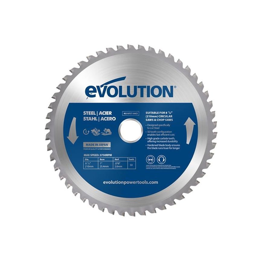 Mild Steel Cutting Circular Saw Blade 210 x 25.4mm x 50T EVLM210TC50C