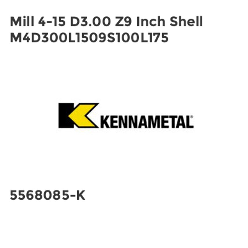 Mill 4-15 D3.00 Z9in Shell M4D300L1509S100L175