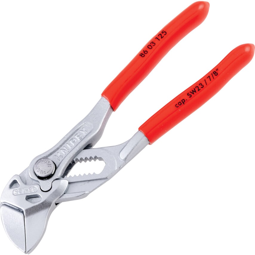 Mini Pliers Wrench, Plastic Coated, Chrome Plated, 125mm
