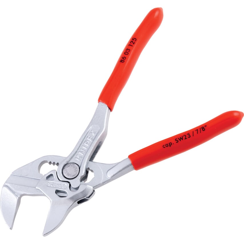 Mini Pliers Wrench, Plastic Coated, Chrome Plated, 125mm