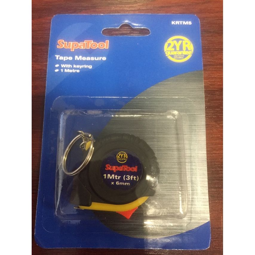 Mini Tape Measure with Keyring 1m