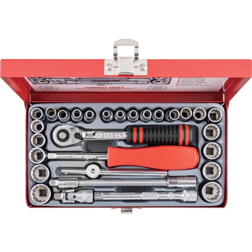 Mini mm/af Socket Set 1/4" Square DR 29 Piece