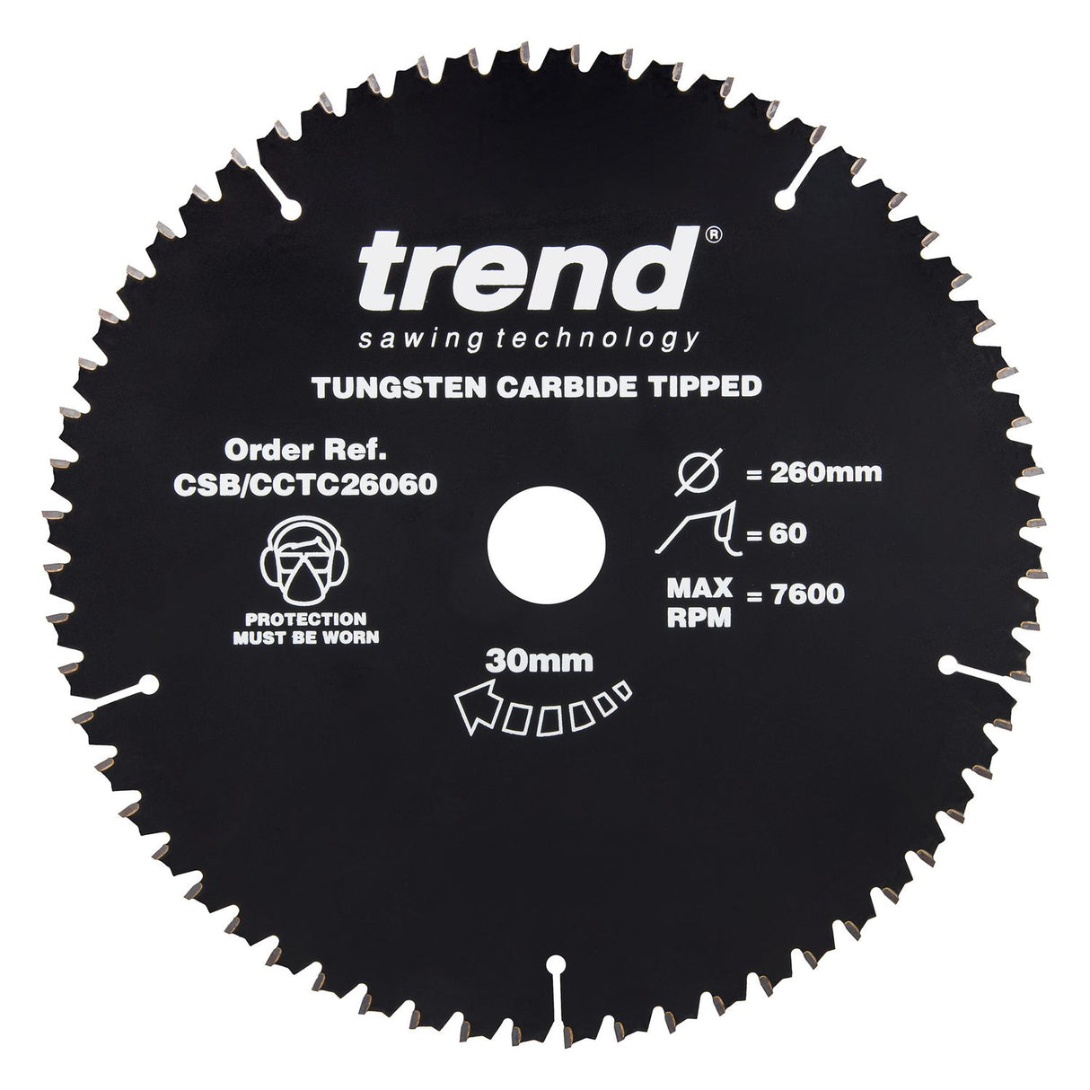 Mitre Circular Saw Blade 260mm x 30mm x 60T