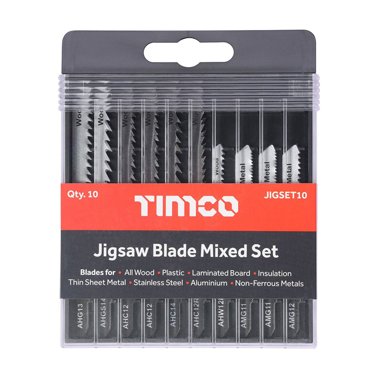 Mixed Jigsaw Set Wood & Metal Cutting High Carbon Steel & HSS Blades - JIGSET10