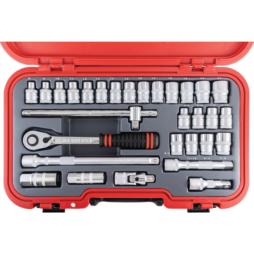Mm/af Socket Set30 Piece 1/2" Square Drive