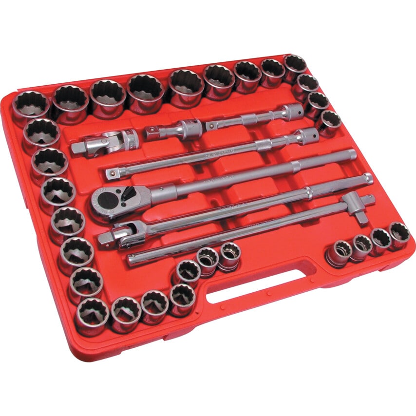 Mm/in Professional Socket Set 3/4" Square DR 36 Piece
