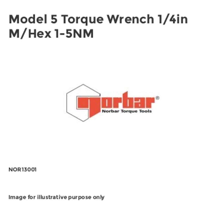 Model 5 Torque Wrench 1/4in M/Hex 1-5NM