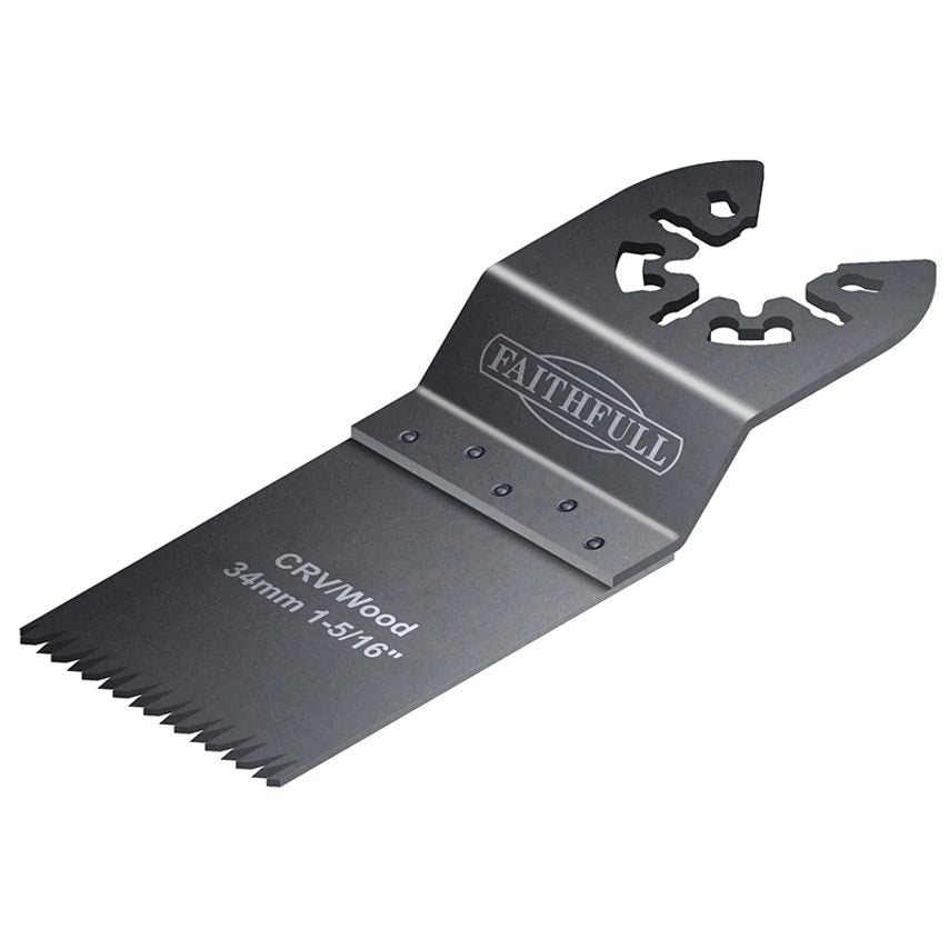 Multi-Function Tool CrV Flush Cut Wood Blade Ground Side Set 34mm FAIMFW34