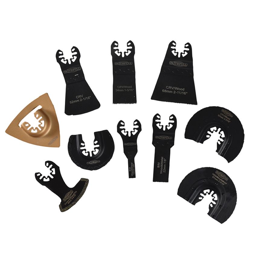 Multi-Function Tool Mixed Blade Set 10 Piece FAIMFKIT10