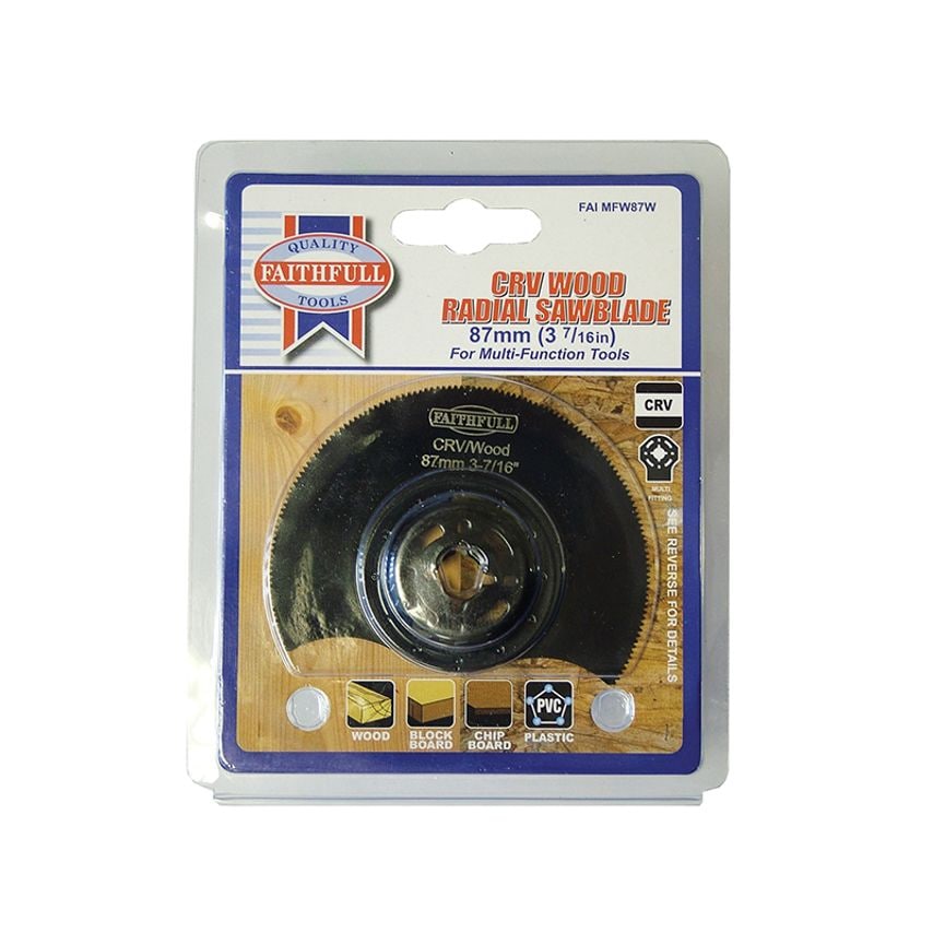 Multi-Functional Tool CrV Radial Blade Wood Wavy Set 87mm FAIMFW87W