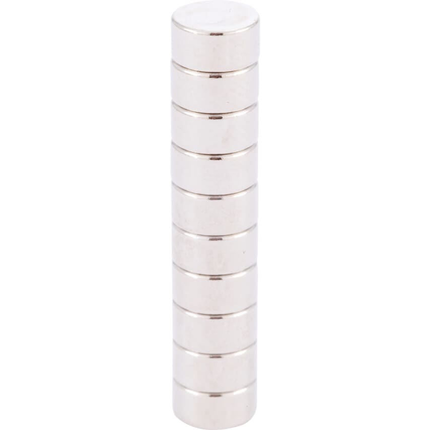 N809 Neodymium Disc 8mm x 4mm, Pack of 10