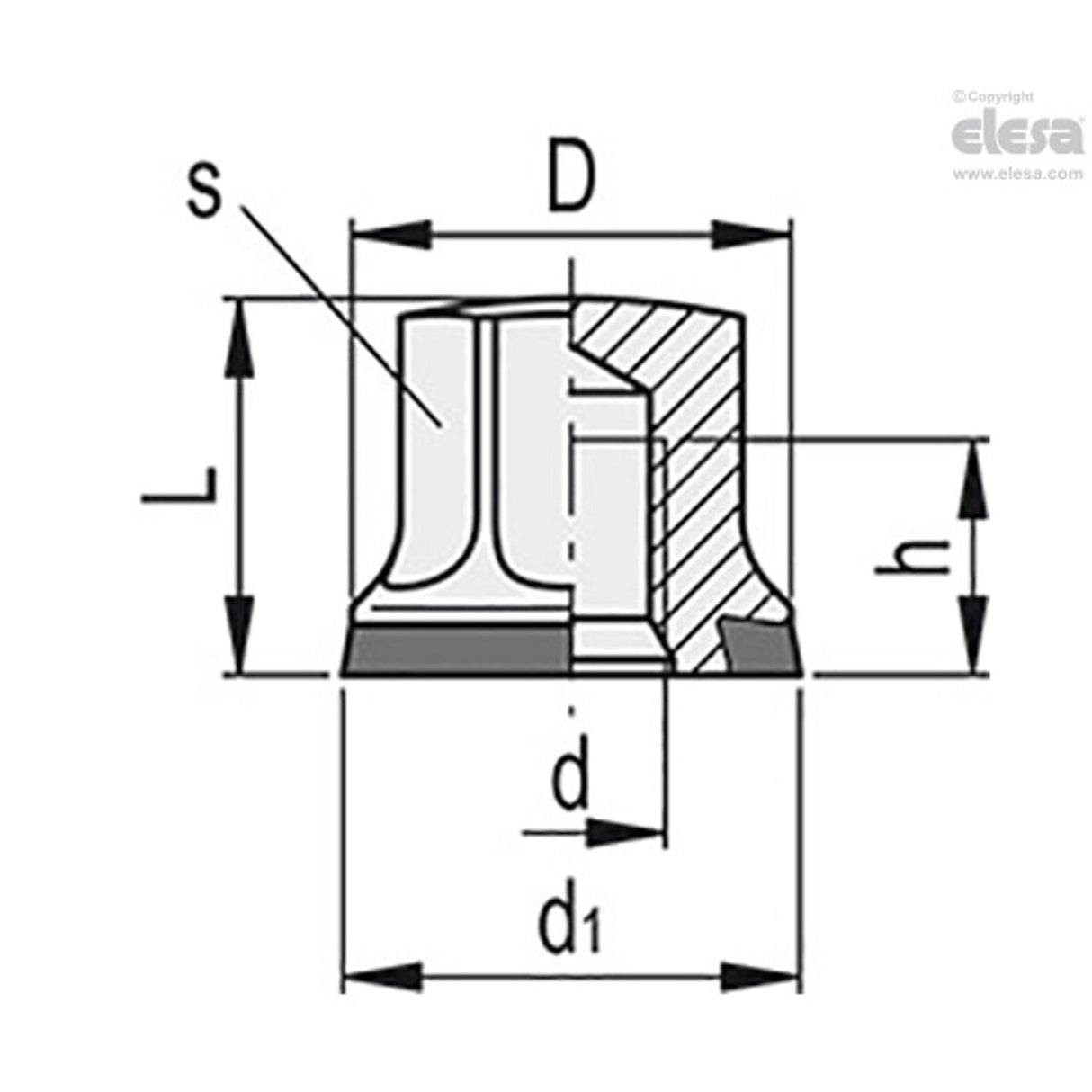 NT-HD-SST Screws and nuts for adjustable feet Stainless steel Hygienic Design NT-HD-SST-M10-PL-H