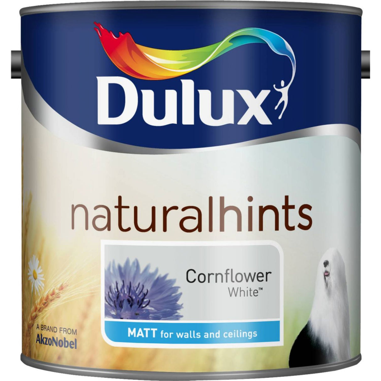 Natural Hints Matt Paint 2.5 Litre Cornflower White