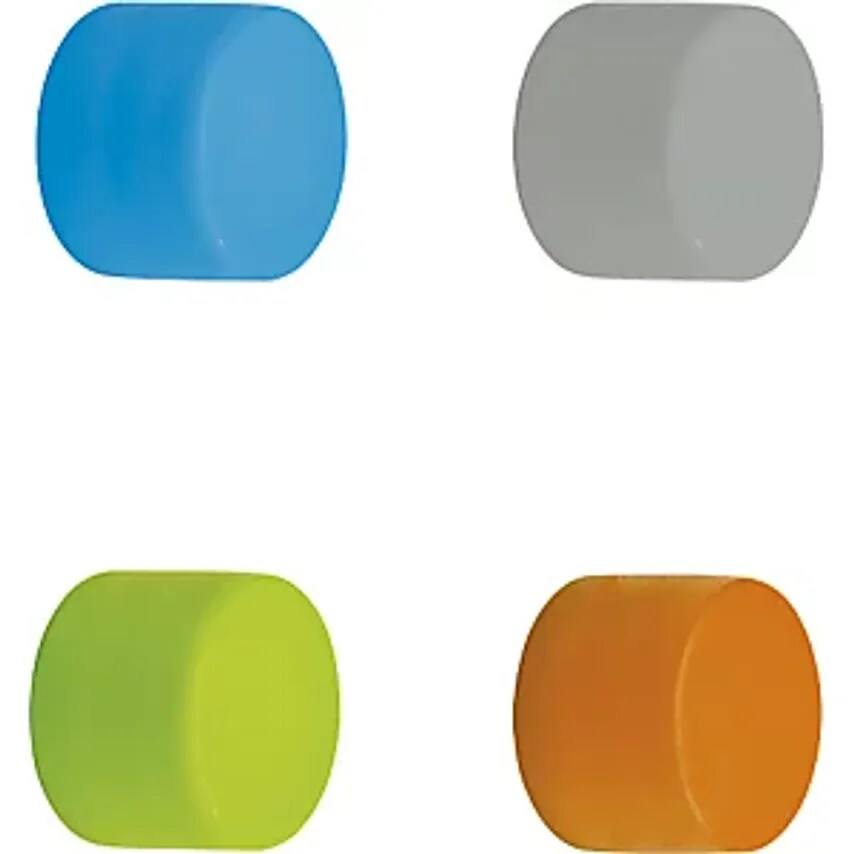 Neodymium Silicon Disc Magnet Pack of 16 Adhesive Force 1.5 Kg Assorted Colours