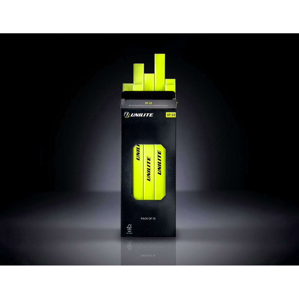 Neon Yellow Carpenters Pencils Pack of 10